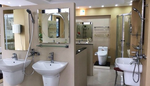 Chậu rửa mặt Viglacera cho không gian phòng tắm thêm sang trọng.
