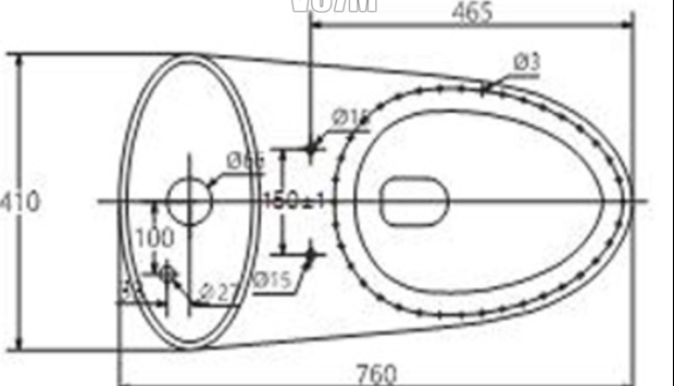 Thông số lắp đặt Bồn Cầu 1 Khối Viglacera V37M