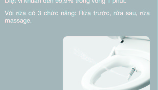 Bồn cầu diệt khuẩn đến 99,9% trong vòng 1 phút bảo vệ sức khỏe gia đình bạn