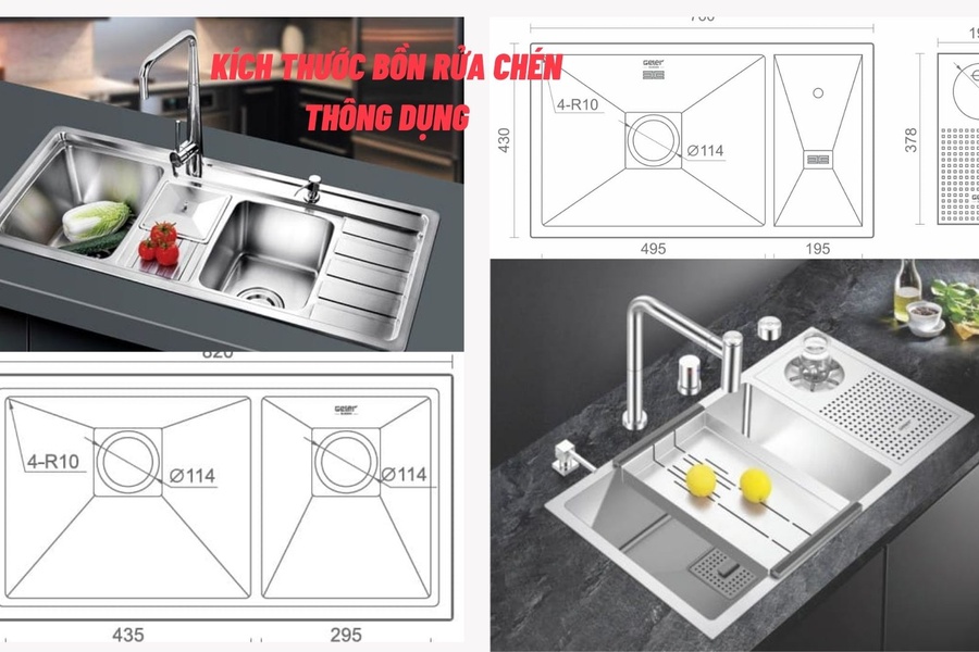 kích thước bồn rửa chén thông dụng nhất hiện nay