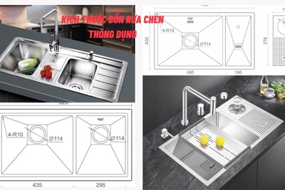 kích thước bồn rửa chén thông dụng nhất hiện nay
