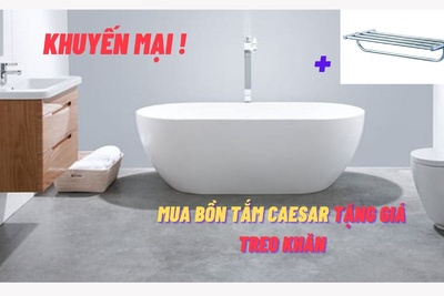 Mua 1 được 2 chỉ có tại Luxbath-Bồn tắm Caesar+kệ treo khăn Caesar