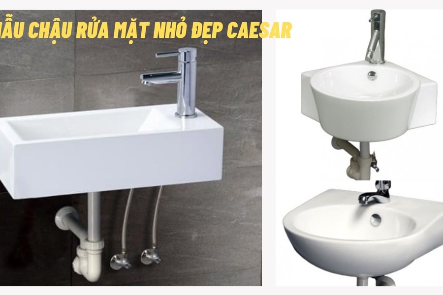 Mẫu chậu rửa mặt nhỏ đẹp Caesar cho phòng tắm nhỏ