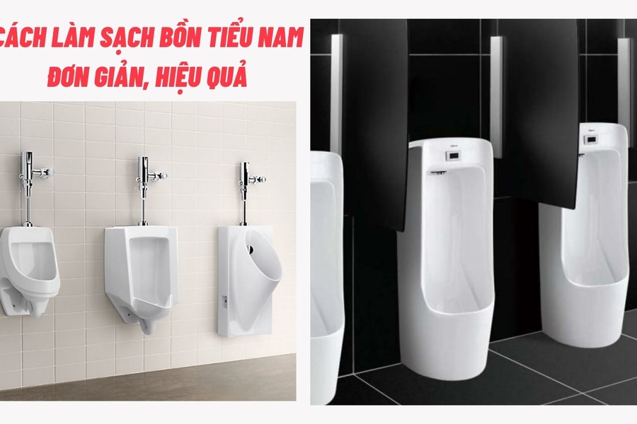 Cách làm sạch bồn tiểu nam đơn giản, hiệu quả
