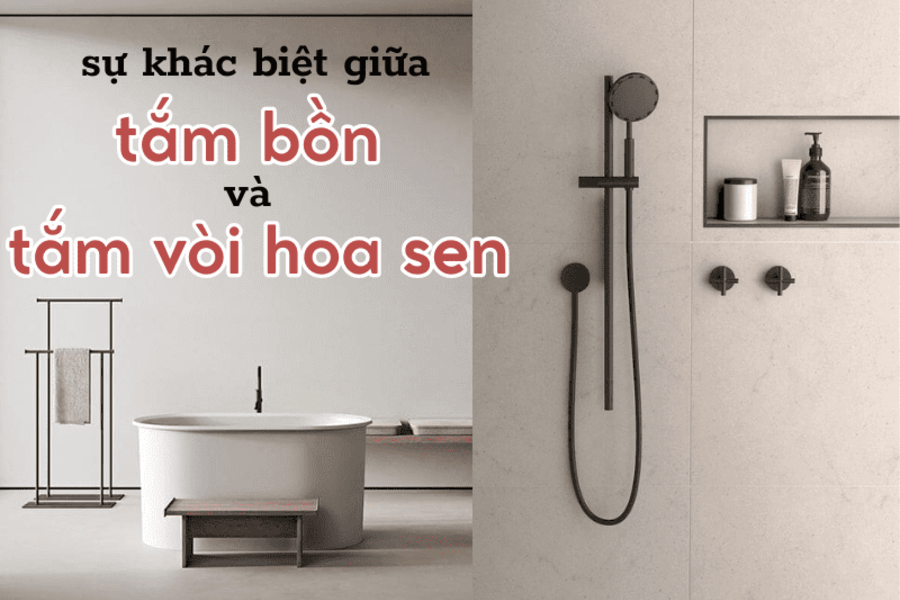 Sự khác biệt giữa tắm bồn và tắm vòi hoa sen