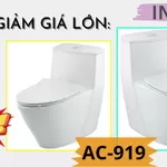 Giảm giá lớn: Mua bồn cầu 1 khối Inax AC-919 với giá ưu đãi