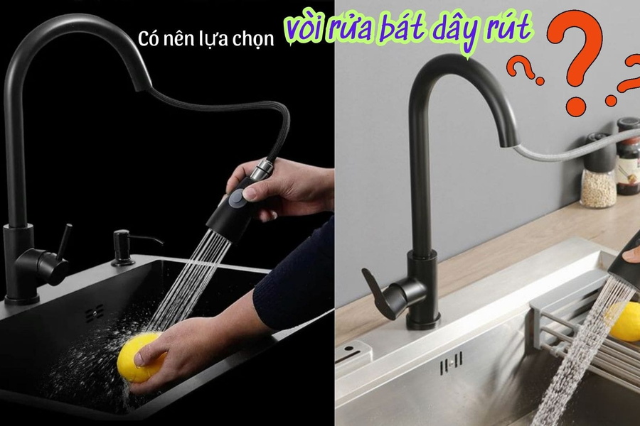 Có nên lựa chọn vòi rửa bát dây rút cho gia đình?