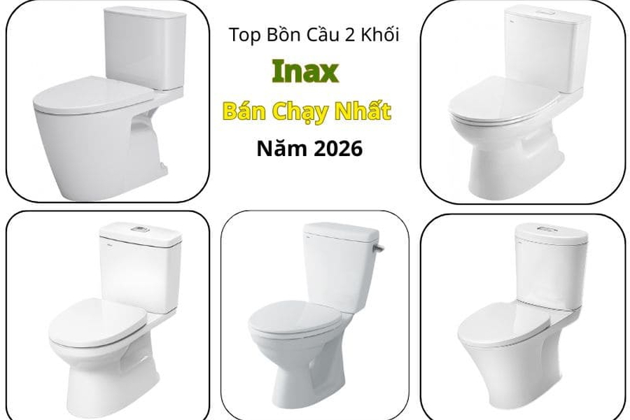 Top Bồn Cầu 2 Khối Inax Bán Chạy Nhất Đầu Năm 2026