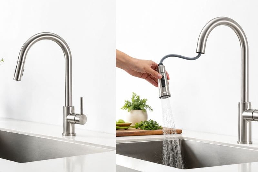 So Sánh Vòi Bếp Cần Cứng Và Vòi Bếp Dây Rút: Nên Chọn Loại Nào?
