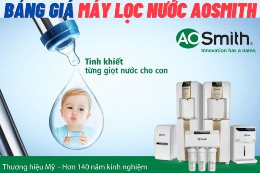 Bảng giá máy lọc nước RO Aosmith mới rẻ nhất tháng 04/2026