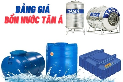 Bảng giá bồn nước Tân Á mới rẻ nhất tháng 04/2026