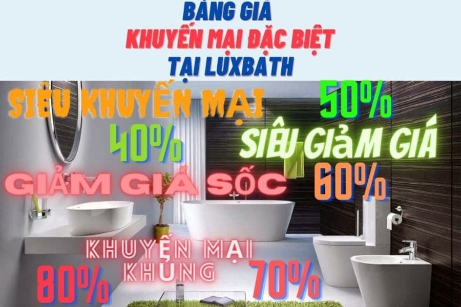 Bảng giá khuyến mại đặc biệt tại Luxbath tháng 04/2026