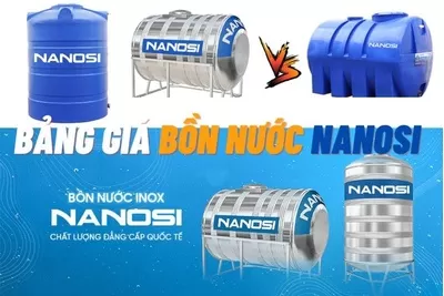 Bảng giá bồn nước Nanosi mới nhất rẻ nhất tháng 10/2026