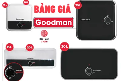 Bảng giá bình nước nóng Goodman mới nhất tháng 10/2026