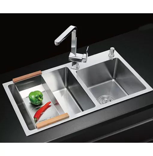 Chậu rửa bát inox 304 đúc 7843L 2 hố lệch