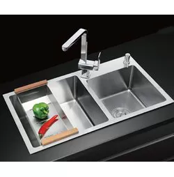 Chậu rửa bát inox 304 đúc 7843L 2 hố lệch