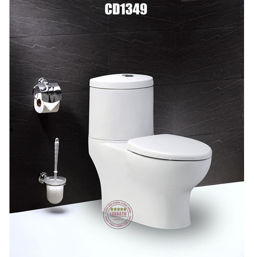 Bồn cầu 2 khối xả nhấn nắp êm Caesar CD1349