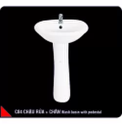 Chậu Lavabo Góc Treo Tường Chân Đứng Hảo Cảnh HC C04