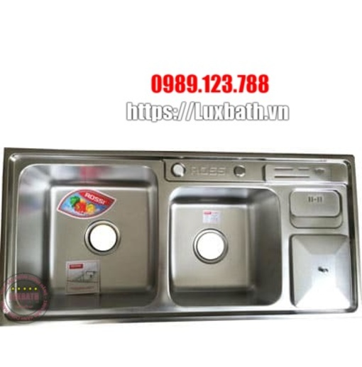 Chậu rửa bát inox 2 hố có sọt rác Tân Á RE93