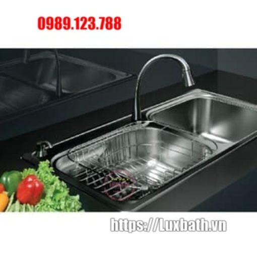 Chậu rửa bát inox 2 hố lệch Tân Á RX81
