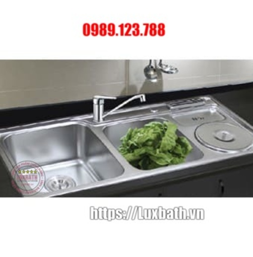 Chậu rửa bát inox có rọ đựng rác và cài dao Tân Á RE92