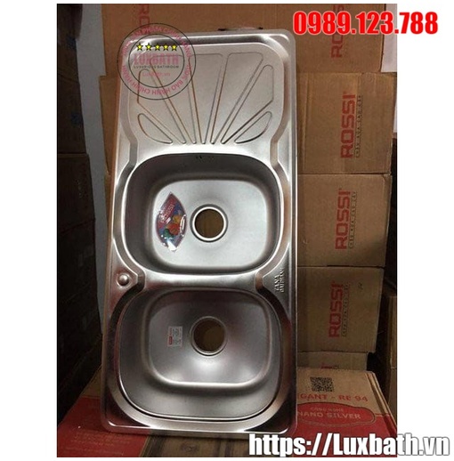 Chậu rửa bát Tân Á 2 hố 1 bàn RE-63