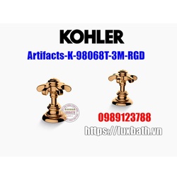 Tay vòi bồn tắm dạng răng cưa vàng hồng Kohler Artifacts K-98068T-3M-RGD