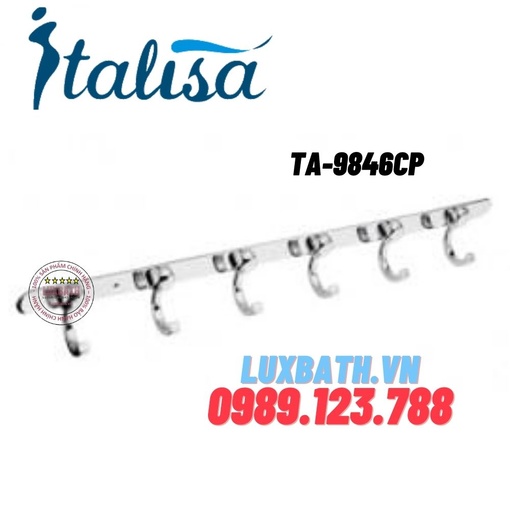 Móc 6 treo quần áo inox cao cấp ITALISA TD-9846CP