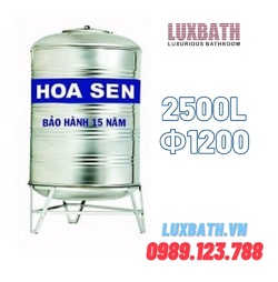 Bồn Nước Inox SUS304 Hoa Sen 2500L Đứng Phi 1200 HS 2500D 1200