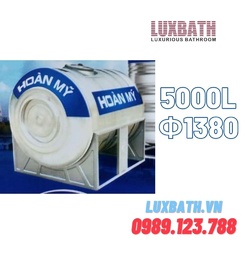 Bồn Nước Inox SUS304 Hoàn Mỹ 5000L Nằm Phi 1380 HM 5000N F1380
