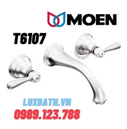 Vòi Lavabo Âm Tường Nóng Lạnh Moen Kingsley T6107
