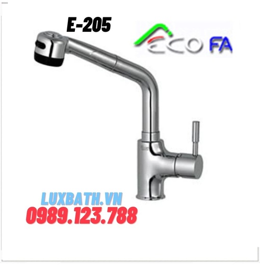 Vòi rửa bát gắn chậu cần rút Ecofa E-205