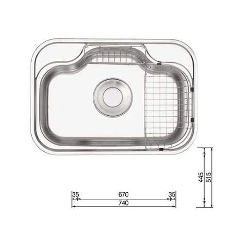 Chậu rửa bát 1 hố Hàn Quốc Ecofa ECB 740