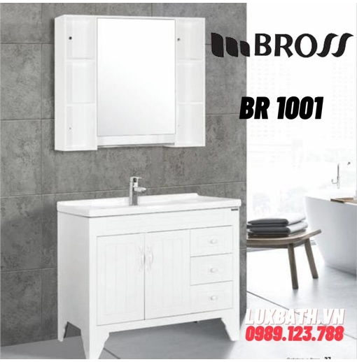 Bộ tủ chậu nhựa PVC 2 ngăn Bross BR 1001