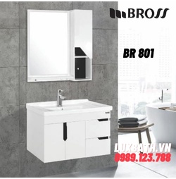 Bộ tủ chậu nhựa 2 ngăn Bross BR 801