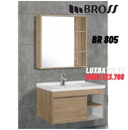 Bộ tủ chậu 2 ngăn kèm gương Bross BR 805