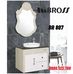 Bộ tủ chậu 2 ngăn kèm gương Bross BR 807