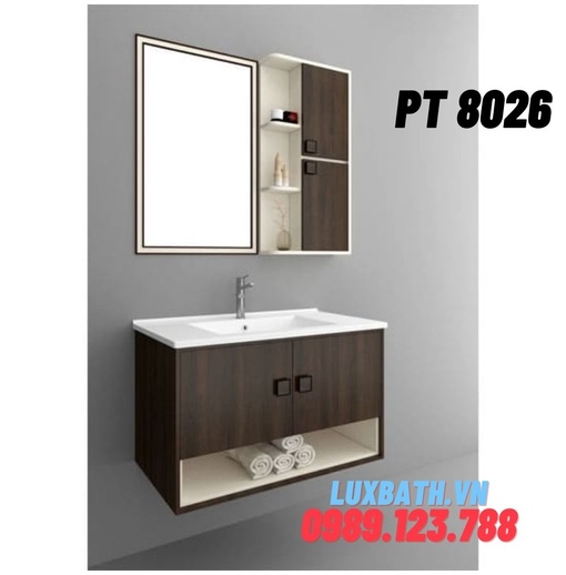 Bộ tủ chậu nhựa PVC 2 ngăn Potentech PT 8026