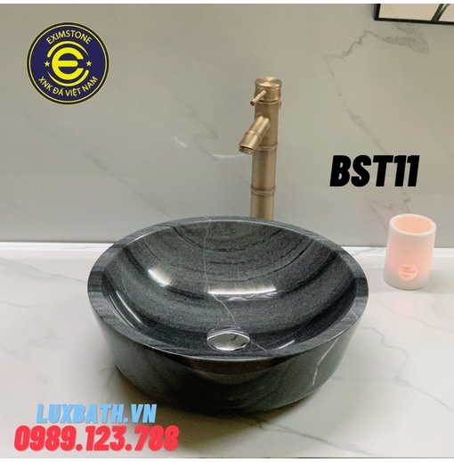 Chậu rửa lavabo dương bàn đá màu xám nghệ an Eximstone BST11