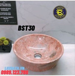 Chậu rửa lavabo dương bàn đá màu hồng Eximstone BST30