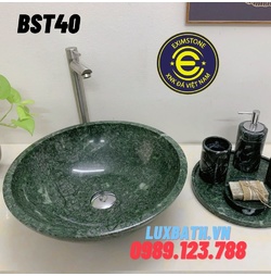 Chậu rửa lavabo dương bàn đá màu xanh ấn độ Eximstone BST40