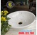 Chậu rửa lavabo dương bàn đá tròn màu trắng có vân Eximstone BST33 ( bỏ mẫu ) 