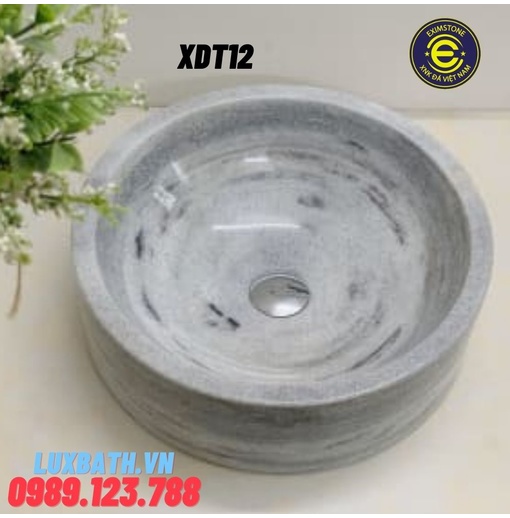 Chậu rửa lavabo dương bàn đá hình màu xám nghệ an Eximstone XDT12