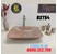 Chậu rửa mặt đá tự nhiên dương bàn đá hình chữ nhật màu hồng Eximstone BST54