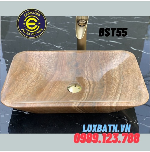 Chậu bàn đá tự nhiên dương bàn đá màu vàng vân gỗ Eximstone BST55