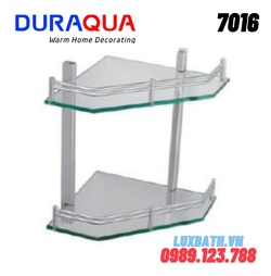 Kệ nhôm kính 2 tầng treo góc Duraqua 7016