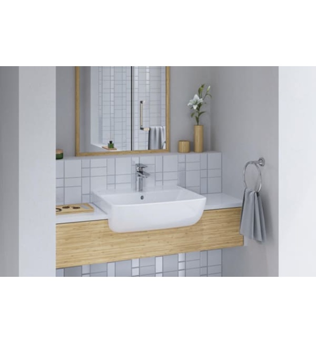 Chậu Rửa Mặt Lavabo Bán Âm 1 lỗ Inax L-345V(FC)