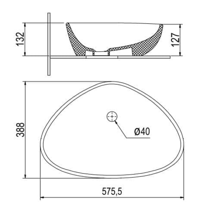 Chậu rửa mặt dương bàn đá Platinum P.23.321