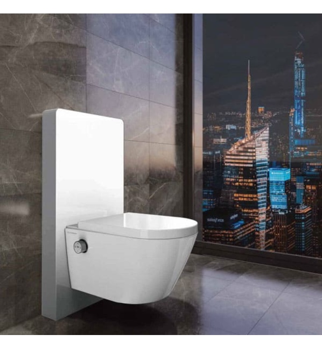 Bồn cầu treo tường thông minh Platinum P.16.320 (kính trắng)