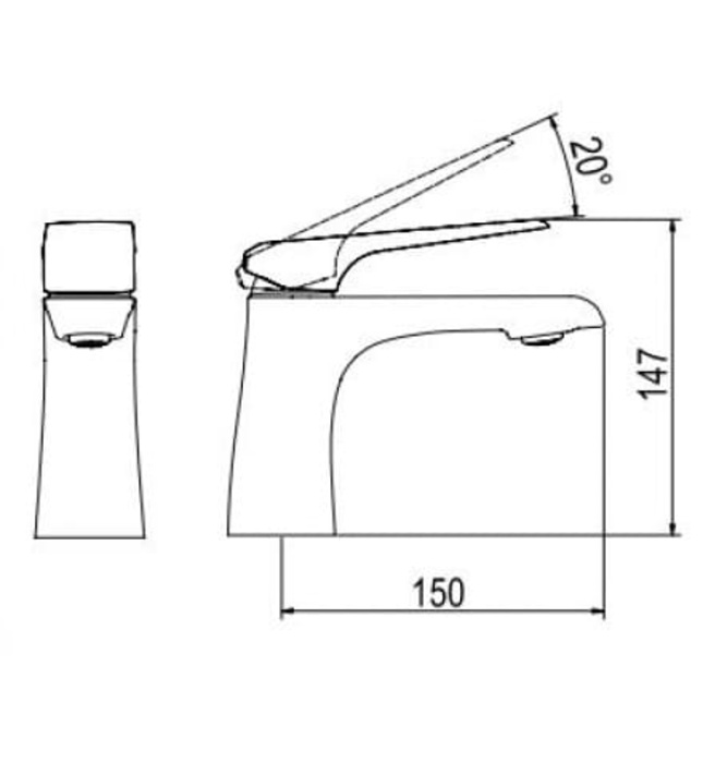 Vòi Lavabo Nóng Lạnh 1 lỗ xám ghi Platinum P.51.351